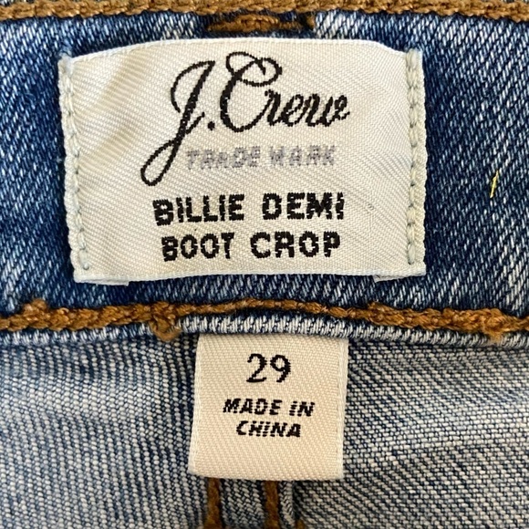 J. Crew Billie Demi Boot Crop Women's Jeans Size 29 Light Wash Stretch Blue - Picture 10 of 11